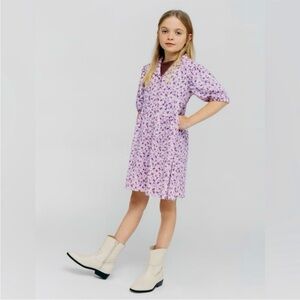 Zara Girls White w/ Purple Floral Dress NWT